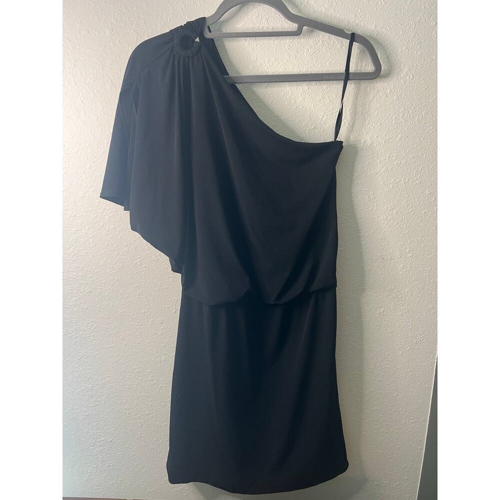 White House Black Market One Shoulder Black dress size 4